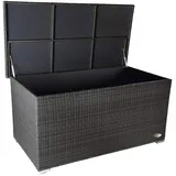Kissenbox Auflagenbox Gartentruhe Gartenbox Truhe Box Polyrattan Rattan Grau XL
