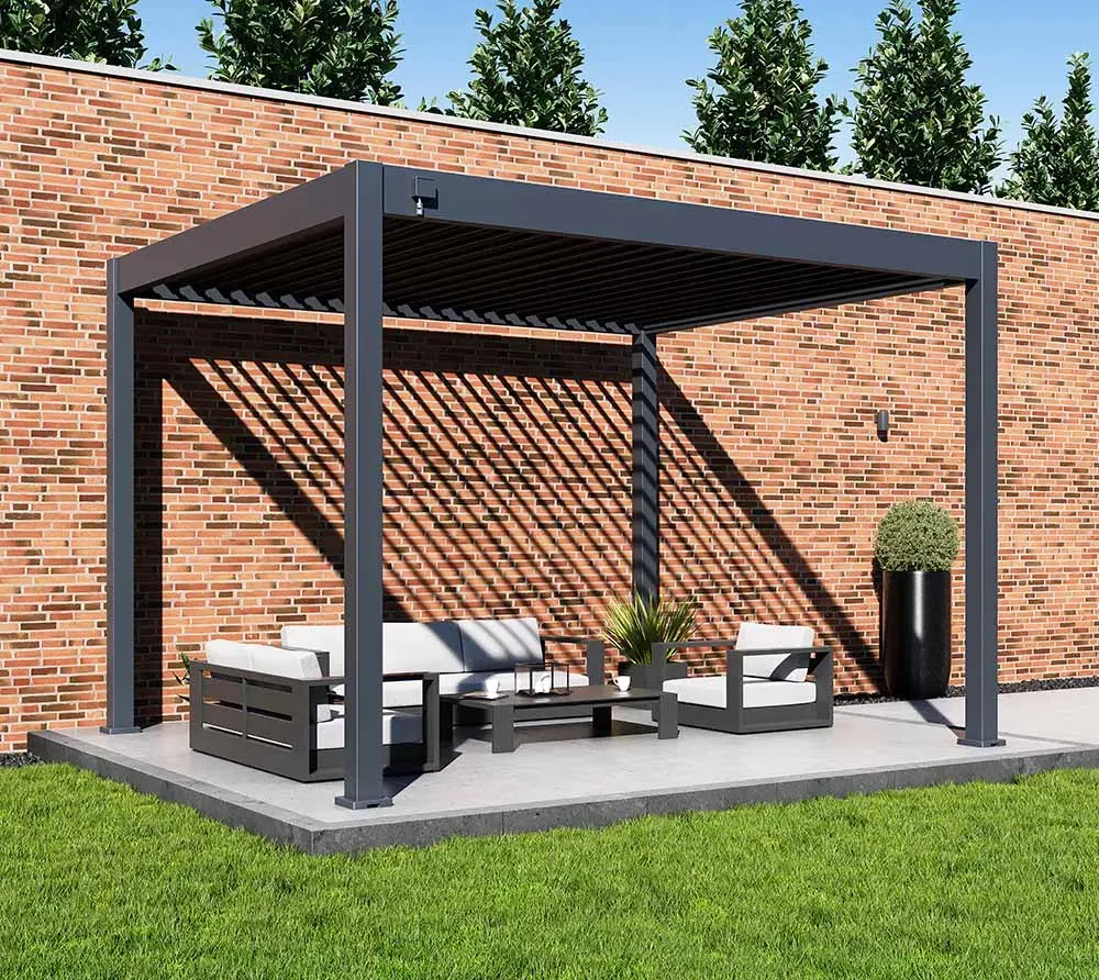 Paragon Outdoor Aluminium Pergola Grand Tuscan 1012 | Pergola mit Lamellendach | Anthrazit | 310x370x256 cm