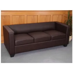 3er Sofa Lille, Kunstleder ~ coffee