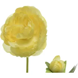 Ranunkel mit Blüte und Knospe am Stiel Kunstblume Dekoblume H: 57cm gelb