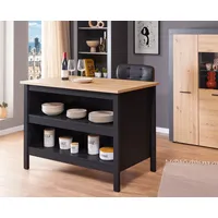 Interlink Inter Link Kücheninsel Julina mit kratzfester Arbeitsplatte - versch. Ausführungen - Schwarz