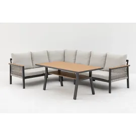 Primaster Gartenmöbel-Set Kos Aluminium in Holzoptik