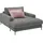 KAWOLA Relaxsessel CARA Cord 80 x 70 x 100 cm Grau mit Kissen