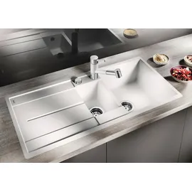 Blanco Metra 6 S-F links Flächenbündig silgranit softweiß Handbetätigung 990 x 490 mm
