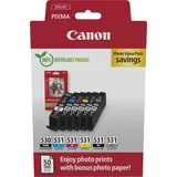 Canon 6 Canon Tinten 6117C004 Photo Value Pack PGI-530 + CLI-531C,M,Y,BK,GY + Papier