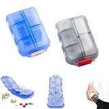 Zelvoria Medwallet, 10 Gitter-Pillenetui, Pillen-Organizer, Tragbare Pillendose für Geschäftsreisen, Reisen, Ausgehen (B+C)