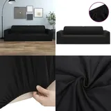 Vidaxl - Stretch Sofahusse 3-Sitzer Schwarz Polyester-Jersey - Sofahusse - Sofahussen - Home & Living - Schwarz