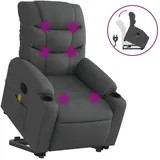 vidaXL Massagesessel mit Aufstehhilfe Stoff 147 x 80,5 x 0 cm Grau