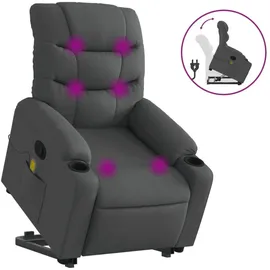 vidaXL Massagesessel mit Aufstehhilfe Stoff 147 x 80,5 x 0 cm Grau