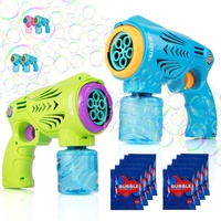 Blubbel 2X Seifenblasenpistolen, Seifenblasenmaschinen Pistole 2000 Blasen/min 150ML Seifenblasenflüssigkeit, Automatische Seifenblasen Pistole, Bazooka Bubble Gun, Geschenk für Kinder/Geburtstag