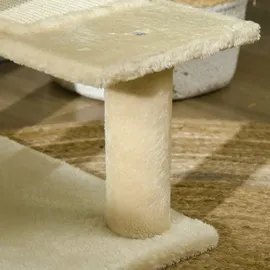 PawHut Kratzbaum mit Sisalsäulen, Katzenkratzbaum, Katzen Kletterbaum, Katzenbaum, Beige, 50 x 50 x 100 cm