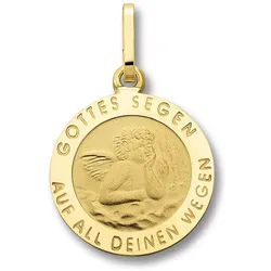 Ketten-Anhänger ONE ELEMENT "Schutzengel Anhänger aus 333 Gelbgold", gold, Schmuckanhänger, Damen, Gelbgold 333-Gold, Gelbgold 333, Gold, ein ausdrucksstarkes Schmuckstück für jeden Anlass
