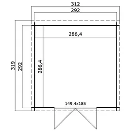 Lasita Maja Gartenhaus Sacramento 3,12 x 3,19 m Grau
