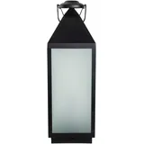 NÄVE LED Dekolicht »Doris« LED-Modul 1 Stk. Warmweiß Laterne, eckig, Flammeneffekt, Timerfunktion, schwarz, Glas matt, schwarz