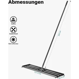 Wiltec Rasenrakel 121,9 x 25,4 cm mit 2 m Stiel
