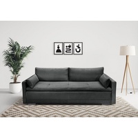 INOSIGN Schlafsofa Andrea, mit Boxspringaufbau, Bettfunktion & Bettkasten, Dauerschlafsofa grau