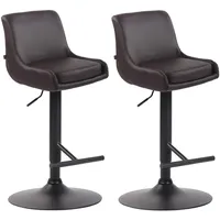 CLP 2er Set Barhocker Club Kunstleder braun