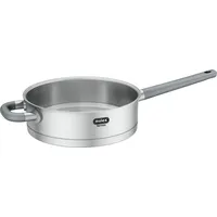 Mulex Bratpfanne LUGANO, Edelstahl 18/10, mit Deckel, Messskala, Schüttrand, Kapselboden, Ø 24 cm, Induktion silberfarben