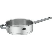 Mulex Bratpfanne LUGANO, Edelstahl 18/10, mit Deckel, Messskala, Schüttrand, Kapselboden, Ø 24 cm, Induktion silberfarben