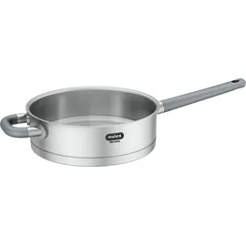 Mulex Bratpfanne LUGANO, Edelstahl 18/10, mit Deckel, Messskala, Schüttrand, Kapselboden, Ø 24 cm, Induktion silberfarben