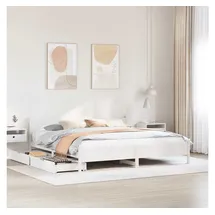 vidaXL Massivholzbett 180 x 200 cm Weiß