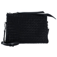 ABRO Leather Piuma Weaving Crossbody Bag Threefold Black / Nickel