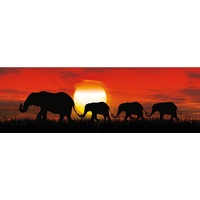 The Wall Deco-Panel Bild - Sunset Elefants 90 x 29 cm