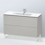 Duravit L-Cube 122x48,1cm, betongr ma, 2 Ausz., stehend