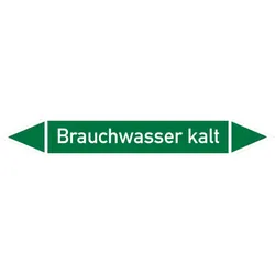 Rohrleitungskennzeichnung, Brauchwasser kalt - 187x26 mm Folie selbstklebend