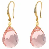 Gemshine Ohrringe Chalcedon - Rosenquarz Tropfen in gold coloured | Gr.: onesize