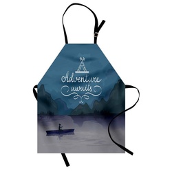 Abakuhaus Kochschürze Höhenverstellbar Klare Farben ohne verblassen, Das Abenteuer wartet Kajak in einem See Abenteuer blau|grau|lila