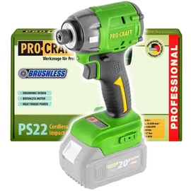 PROCRAFT PS22bb Akku Schlagschrauber 20 V 230 Nm 1/4" Brushless Solo - ohne Akku, ohne Ladegerät