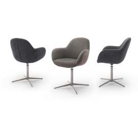 MCA Furniture Esszimmerstuhl Melrose (Set), 2 St., Stuhl 360°drehbar mit Nivellierung, braun