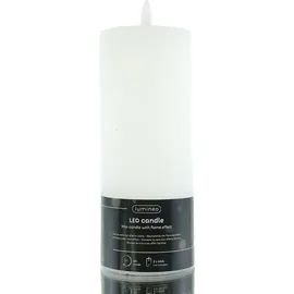Lumineo LED Wachskerze 19 cm Ø 7 cm weiß
