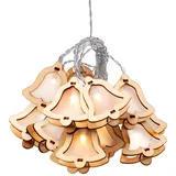 DecoKing LED Lichterkette 10er Glocken Holz 0,0 m Warmweiß