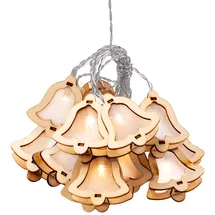 DecoKing LED Lichterkette 10er Glocken Holz 0,0 m Warmweiß