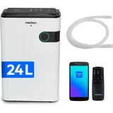 Medion DH30S Luftentfeuchter elektrisch (smart, bis zu 150m3 (60m2), 24Liter/24h, 43db leise, elektrischer Raumentfeuchter, Timer, Bodenrollen, Entfeuchter)