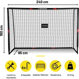 Dunlop Fußballtor Schwarz/Rot 240 x 160 x 85 cm