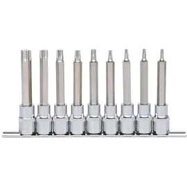 KS Tools 1/2" CHROMEplus Bit-Stecknuss-Satz Torx, lang, 9-tlg. T20-T60