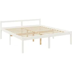 vidaXL Seniorenbett Weiß 180x200 cm Massivholz Kiefer
