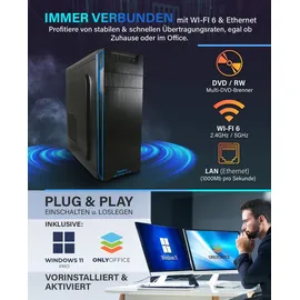 Greed Greed® Ultra V2 PC mit Intel Core i9 10900F - Schneller Rechner - Computer für Büro & Home Office mit 5,2 GHZ 32GB RAM/Arbeitsspeicher - 1TB SSD + 1 TB HDD - DVD+RW - WLAN, inkl Win 11 Pro