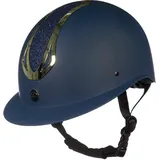 HKM Illusion Reithelm 52-54 cm Dunkelblau/Gold