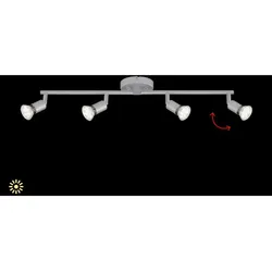 BRILONER LEUCHTEN LED Deckenleuchte "RAY", silber (titanfarbig), Lampen, Deckenstrahler