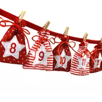 Frau WUNDERVoll Adventskalender zum Befüllen - Stoff, rot weiß/Weihnachtskalender,Zahlen,Beutel,Sack,Säcke,Säckchen,Stoffbeutel,Baumwolle,Baumwollsäckchen,Ges...