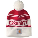 Carhartt Beanie Carhartt Unisex Bommelmütze Knit Cuffed Logo rot