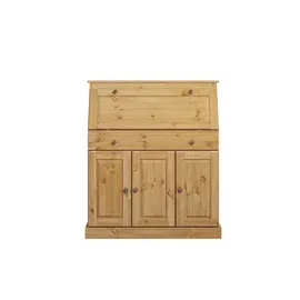 OTTO home Sekretär OTTO HOME "Rossi", beige (natur), B:97cm H:112cm T:43cm, Sekretäre, Sekretär, aus massiver Kiefer, variabel verstellbare Einlegeböden, Breite 97 cm