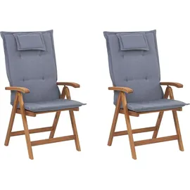 Beliani Gartenstuhl 54 x 54 x 105 cm blau 2 St.