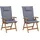 Beliani Gartenstuhl 54 x 54 x 105 cm blau 2 St.
