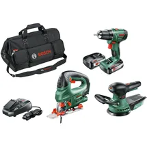Bosch Akku-Maschinen-Set PSR 1800 LI-2/PST 18 LI/Advanced Orbit 18