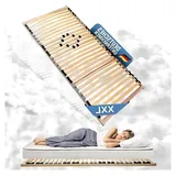 XXL Lattenrost 120x200 Big Size, bis 200 kg belastbar, mit Härtegradeinstellung, 28 elastische Leisten, für alle Matratzentypen, durchgehende Sei...